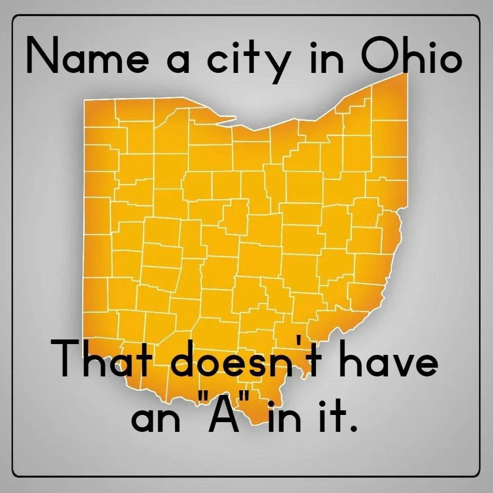 Name A City In Ohio With No A